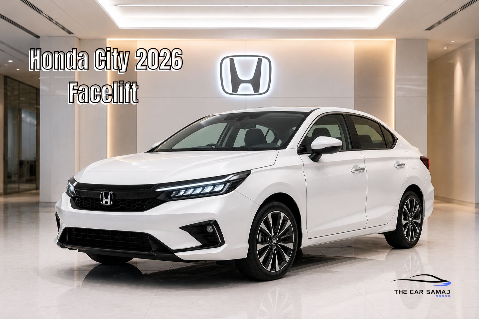 2026 Honda City Facelift Launch in India: Premium White Sedan Front View